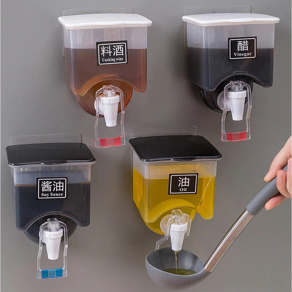 Wall mounted oil dispenser