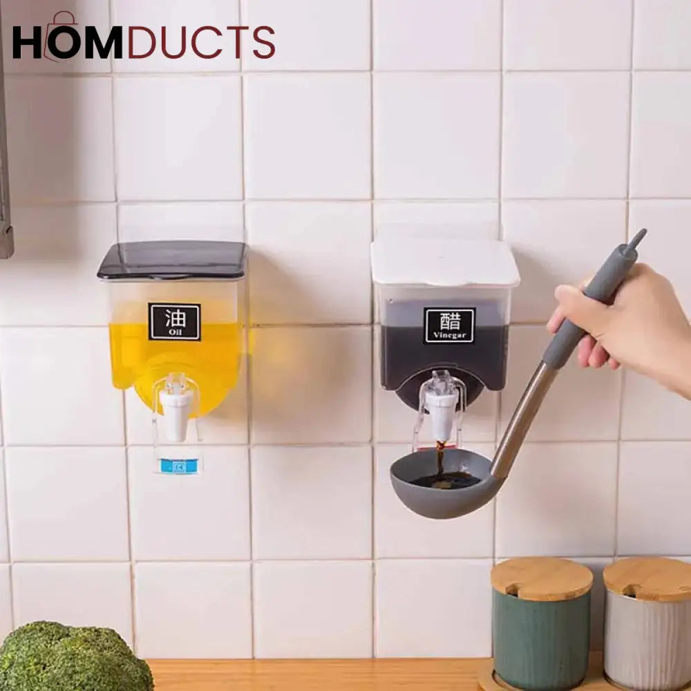 Wall mounted oil dispenser